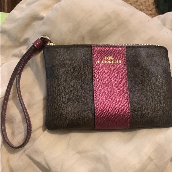 Coach Brown and Pink Wristlet - Picture 1 of 4